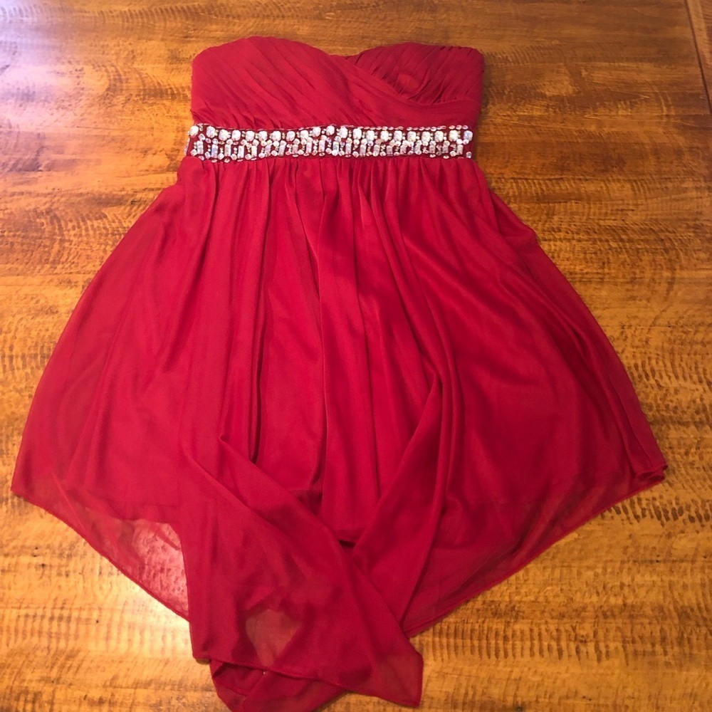 ⛱️Sequin Hearts - Red Sweetheart Neckline Party Dress - 7